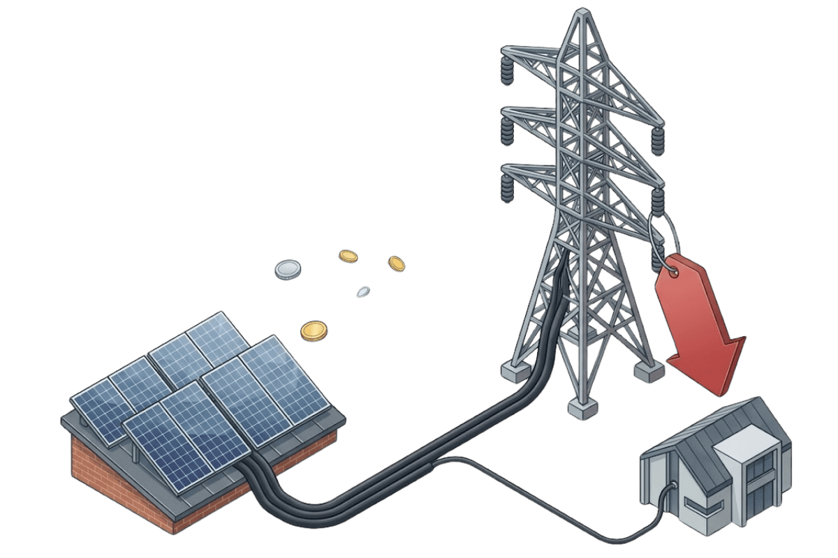 Wizualizacja net-billingu - sprzedaż i kupno prądu