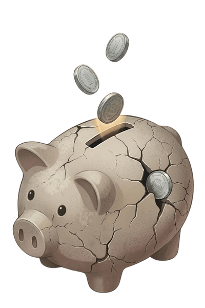 Rozbita świnka skarbonka - koniec systemu opustów