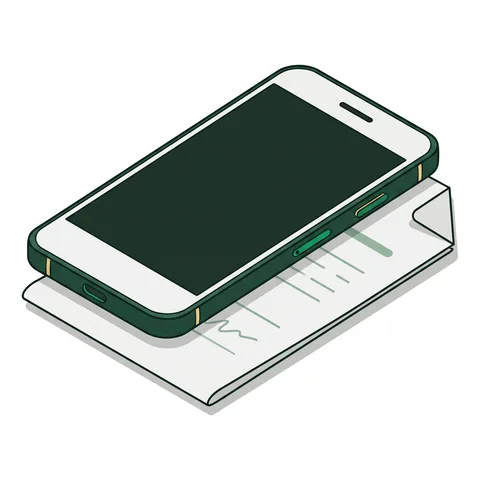 Telefon leżący na złożonym rachunku za prąd