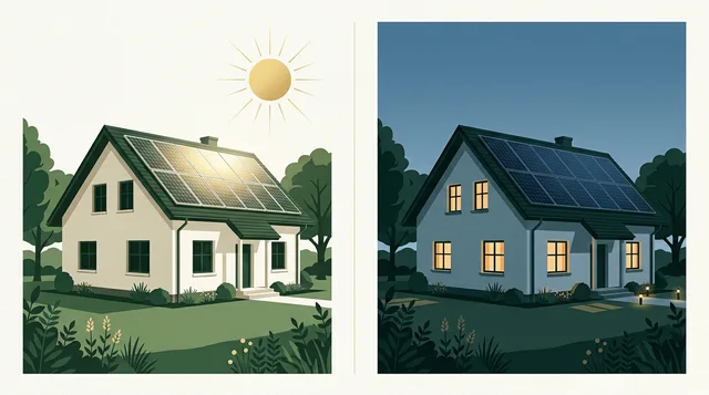 Ten sam dom produkuje energię w dzień, a wieczorem pobiera ją z sieci