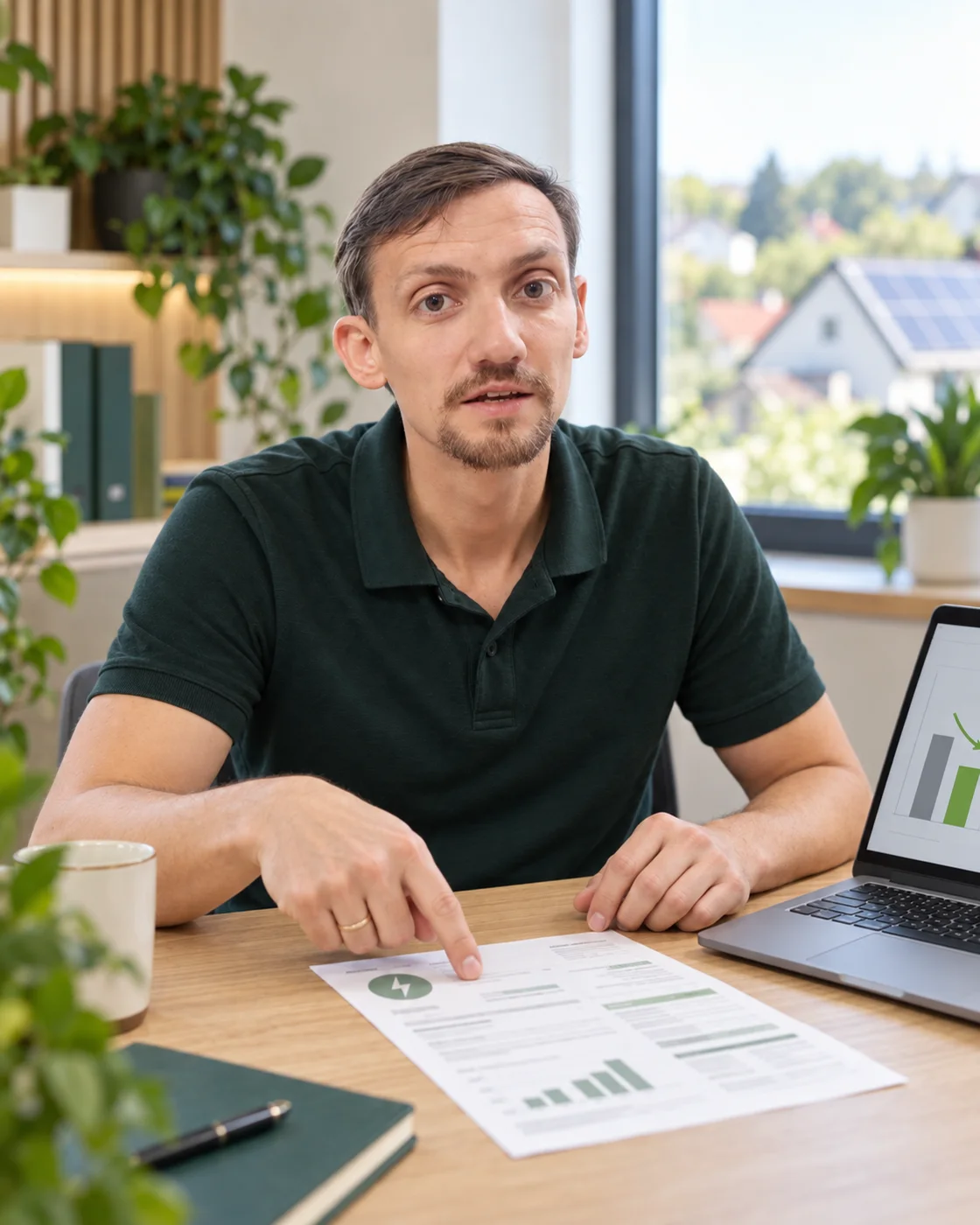 Dawid z Aslandi wskazuje dane na rachunku za energię